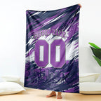 Personalised Hobart Hurricanes Cricket Fan Pride Blanket Dynamic Swirling Storm Cricket Graphic Art With Hobart Skyline