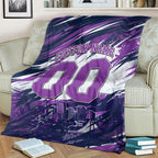 Personalised Hobart Hurricanes Cricket Fan Pride Blanket Dynamic Swirling Storm Cricket Graphic Art With Hobart Skyline