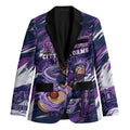 Personalised Hobart Hurricanes Cricket Fan Pride Blazer Dynamic Swirling Storm Cricket Graphic Art With Hobart Skyline