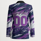 Personalised Hobart Hurricanes Cricket Fan Pride Blazer Dynamic Swirling Storm Cricket Graphic Art With Hobart Skyline