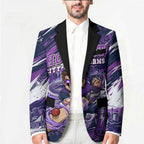 Personalised Hobart Hurricanes Cricket Fan Pride Blazer Dynamic Swirling Storm Cricket Graphic Art With Hobart Skyline