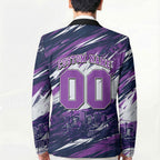 Personalised Hobart Hurricanes Cricket Fan Pride Blazer Dynamic Swirling Storm Cricket Graphic Art With Hobart Skyline