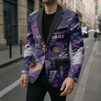 Personalised Hobart Hurricanes Cricket Fan Pride Blazer Dynamic Swirling Storm Cricket Graphic Art With Hobart Skyline