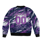 Personalised Hobart Hurricanes Cricket Fan Pride Bomber Jacket Dynamic Swirling Storm Cricket Graphic Art With Hobart Skyline