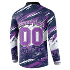 Personalised Hobart Hurricanes Cricket Fan Pride Button Sweatshirt Dynamic Swirling Storm Cricket Graphic Art With Hobart Skyline