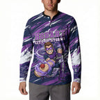 Personalised Hobart Hurricanes Cricket Fan Pride Button Sweatshirt Dynamic Swirling Storm Cricket Graphic Art With Hobart Skyline