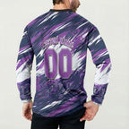 Personalised Hobart Hurricanes Cricket Fan Pride Button Sweatshirt Dynamic Swirling Storm Cricket Graphic Art With Hobart Skyline