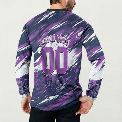 Personalised Hobart Hurricanes Cricket Fan Pride Button Sweatshirt Dynamic Swirling Storm Cricket Graphic Art With Hobart Skyline