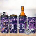 Personalised Hobart Hurricanes Cricket Fan Pride 4 in 1 Can Cooler Tumbler Dynamic Swirling Storm Cricket Graphic Art With Hobart Skyline