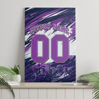 Personalised Hobart Hurricanes Cricket Fan Pride Canvas Wall Art Dynamic Swirling Storm Cricket Graphic Art With Hobart Skyline