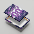 Personalised Hobart Hurricanes Cricket Fan Pride Canvas Wall Art Dynamic Swirling Storm Cricket Graphic Art With Hobart Skyline