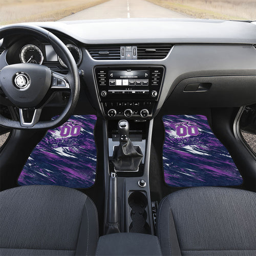Personalised Hobart Hurricanes Cricket Fan Pride Car Mats Dynamic Swirling Storm Cricket Graphic Art With Hobart Skyline