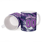 Personalised Hobart Hurricanes Cricket Fan Pride Ceramic Mug Dynamic Swirling Storm Cricket Graphic Art With Hobart Skyline