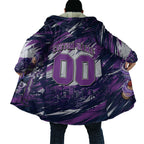 Personalised Hobart Hurricanes Cricket Fan Pride Cloak Dynamic Swirling Storm Cricket Graphic Art With Hobart Skyline
