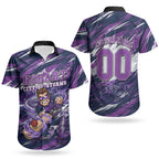 Personalised Hobart Hurricanes Cricket Fan Pride Couples Matching Off Shoulder Maxi Dress and Hawaiian Shirt Dynamic Swirling Storm Cricket Graphic Art With Hobart Skyline