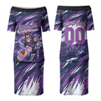 Personalised Hobart Hurricanes Cricket Fan Pride Couples Matching Puletasi and Hawaiian Shirt Dynamic Swirling Storm Cricket Graphic Art With Hobart Skyline