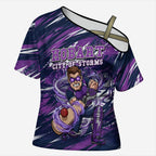 Personalised Hobart Hurricanes Cricket Fan Pride Cross Shoulder Shirt Dynamic Swirling Storm Cricket Graphic Art With Hobart Skyline