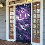 Personalised Hobart Hurricanes Cricket Fan Pride Door Cover Dynamic Swirling Storm Cricket Graphic Art With Hobart Skyline