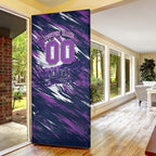 Personalised Hobart Hurricanes Cricket Fan Pride Door Cover Dynamic Swirling Storm Cricket Graphic Art With Hobart Skyline