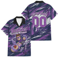 Personalised Hobart Hurricanes Cricket Fan Pride Family Matching Off Shoulder Maxi Dress and Hawaiian Shirt Dynamic Swirling Storm Cricket Graphic Art With Hobart Skyline