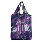 Personalised Hobart Hurricanes Cricket Fan Pride Grocery Bag Dynamic Swirling Storm Cricket Graphic Art With Hobart Skyline