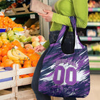 Personalised Hobart Hurricanes Cricket Fan Pride Grocery Bag Dynamic Swirling Storm Cricket Graphic Art With Hobart Skyline