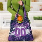Personalised Hobart Hurricanes Cricket Fan Pride Grocery Bag Dynamic Swirling Storm Cricket Graphic Art With Hobart Skyline