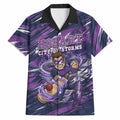 Personalised Hobart Hurricanes Cricket Fan Pride Hawaiian Shirt Dynamic Swirling Storm Cricket Graphic Art With Hobart Skyline