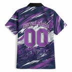 Personalised Hobart Hurricanes Cricket Fan Pride Hawaiian Shirt Dynamic Swirling Storm Cricket Graphic Art With Hobart Skyline