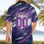 Personalised Hobart Hurricanes Cricket Fan Pride Hawaiian Shirt Dynamic Swirling Storm Cricket Graphic Art With Hobart Skyline