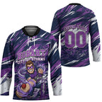 Personalised Hobart Hurricanes Cricket Fan Pride Hockey Jersey Dynamic Swirling Storm Cricket Graphic Art With Hobart Skyline