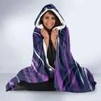 Personalised Hobart Hurricanes Cricket Fan Pride Hooded Blanket Dynamic Swirling Storm Cricket Graphic Art With Hobart Skyline