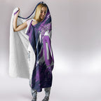 Personalised Hobart Hurricanes Cricket Fan Pride Hooded Blanket Dynamic Swirling Storm Cricket Graphic Art With Hobart Skyline