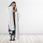 Personalised Hobart Hurricanes Cricket Fan Pride Hooded Blanket Dynamic Swirling Storm Cricket Graphic Art With Hobart Skyline