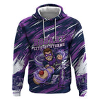 Personalised Hobart Hurricanes Cricket Fan Pride Hoodie Dynamic Swirling Storm Cricket Graphic Art With Hobart Skyline