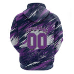 Personalised Hobart Hurricanes Cricket Fan Pride Hoodie Dynamic Swirling Storm Cricket Graphic Art With Hobart Skyline