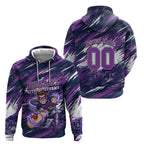 Personalised Hobart Hurricanes Cricket Fan Pride Hoodie Dynamic Swirling Storm Cricket Graphic Art With Hobart Skyline