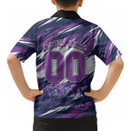 Personalised Hobart Hurricanes Cricket Fan Pride Kid Hawaiian Shirt Dynamic Swirling Storm Cricket Graphic Art With Hobart Skyline