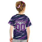 Personalised Hobart Hurricanes Cricket Fan Pride Kid T Shirt Dynamic Swirling Storm Cricket Graphic Art With Hobart Skyline