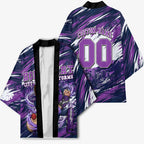 Personalised Hobart Hurricanes Cricket Fan Pride Kimono Dynamic Swirling Storm Cricket Graphic Art With Hobart Skyline