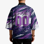 Personalised Hobart Hurricanes Cricket Fan Pride Kimono Dynamic Swirling Storm Cricket Graphic Art With Hobart Skyline