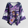 Personalised Hobart Hurricanes Cricket Fan Pride Kimono Sleeve Blouse Dynamic Swirling Storm Cricket Graphic Art With Hobart Skyline