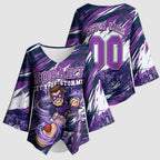 Personalised Hobart Hurricanes Cricket Fan Pride Kimono Sleeve Blouse Dynamic Swirling Storm Cricket Graphic Art With Hobart Skyline