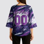 Personalised Hobart Hurricanes Cricket Fan Pride Kimono Sleeve Blouse Dynamic Swirling Storm Cricket Graphic Art With Hobart Skyline