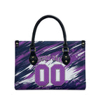 Personalised Hobart Hurricanes Cricket Fan Pride Leather Bag Dynamic Swirling Storm Cricket Graphic Art With Hobart Skyline