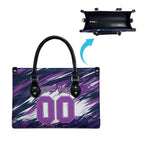 Personalised Hobart Hurricanes Cricket Fan Pride Leather Bag Dynamic Swirling Storm Cricket Graphic Art With Hobart Skyline