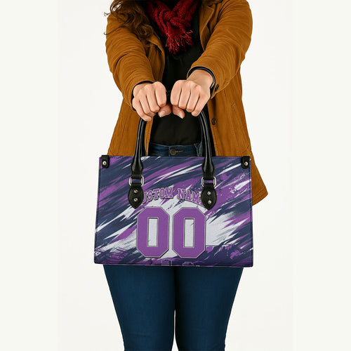Personalised Hobart Hurricanes Cricket Fan Pride Leather Bag Dynamic Swirling Storm Cricket Graphic Art With Hobart Skyline