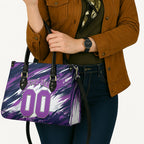 Personalised Hobart Hurricanes Cricket Fan Pride Leather Bag Dynamic Swirling Storm Cricket Graphic Art With Hobart Skyline