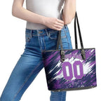Personalised Hobart Hurricanes Cricket Fan Pride Leather Tote Bag Dynamic Swirling Storm Cricket Graphic Art With Hobart Skyline