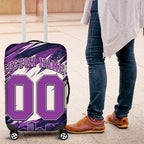 Personalised Hobart Hurricanes Cricket Fan Pride Luggage Cover Dynamic Swirling Storm Cricket Graphic Art With Hobart Skyline